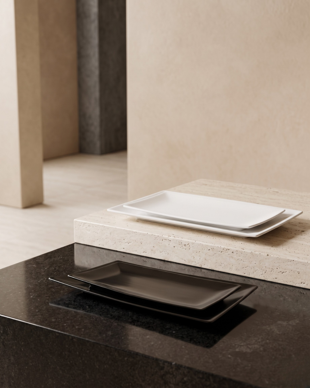 Bandeja Rectangular Blanca Premium