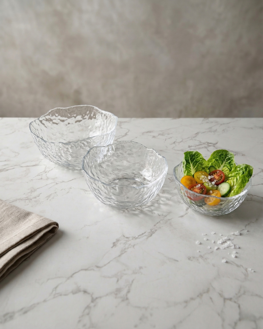 Set de 3 Bowls de Vidrio Texturizado