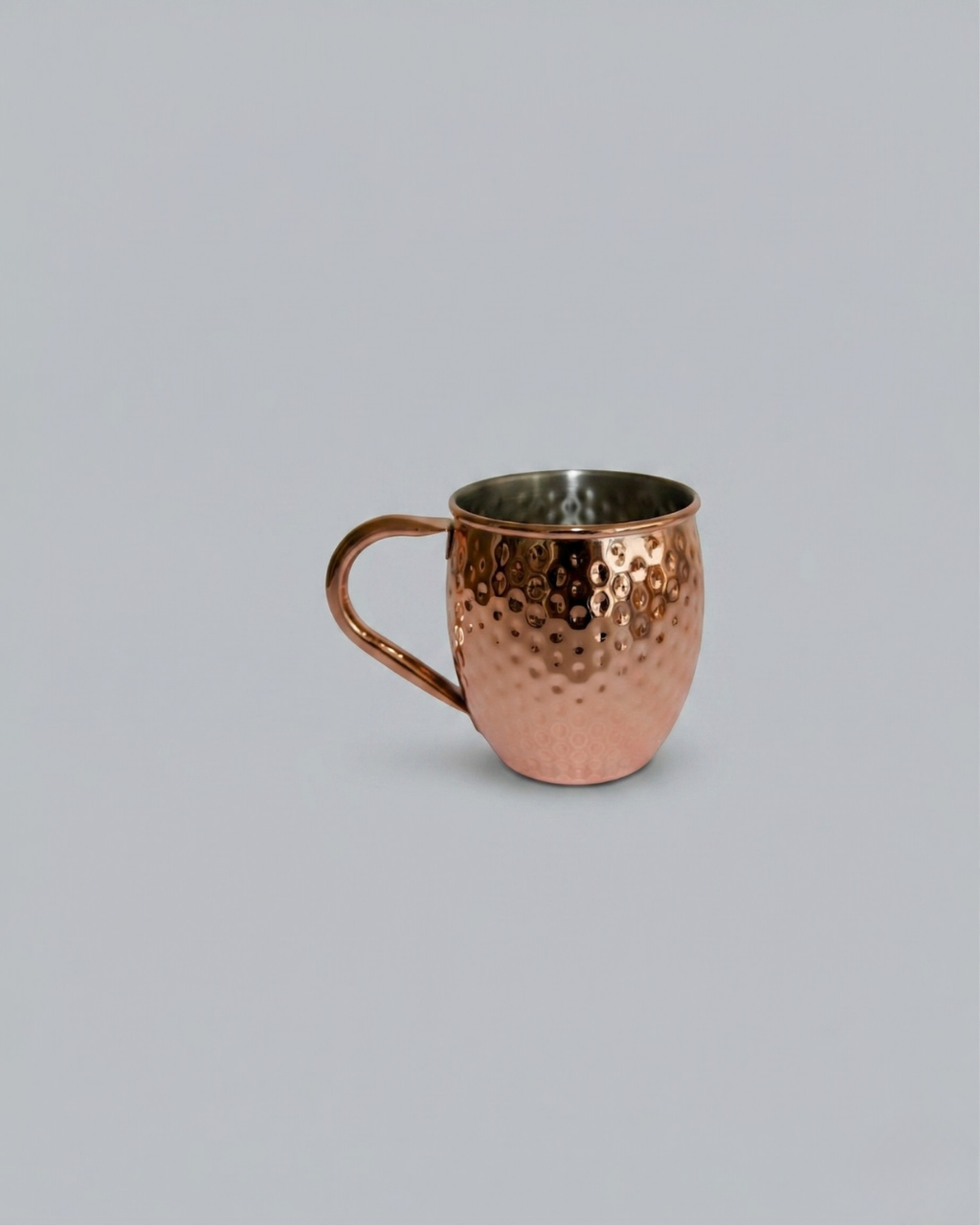 Vasos Moscow Mule de Acero | Acabado Martillado (Oro Rosa / Plateado)